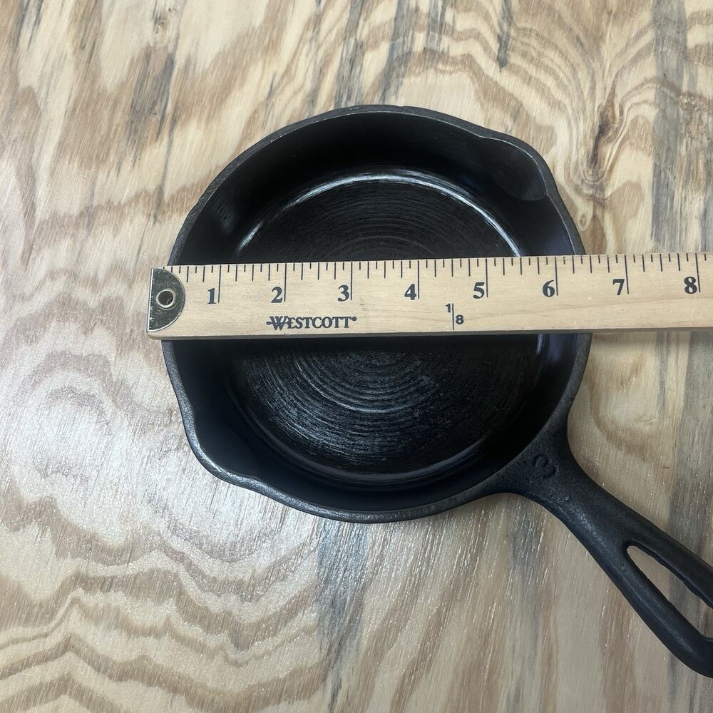 Vtg 3 Unmarked Wagner Ware Seasoned Cast Iron Skillet Fry Sauce Pan 6 1/2" - Picture 9 of 10